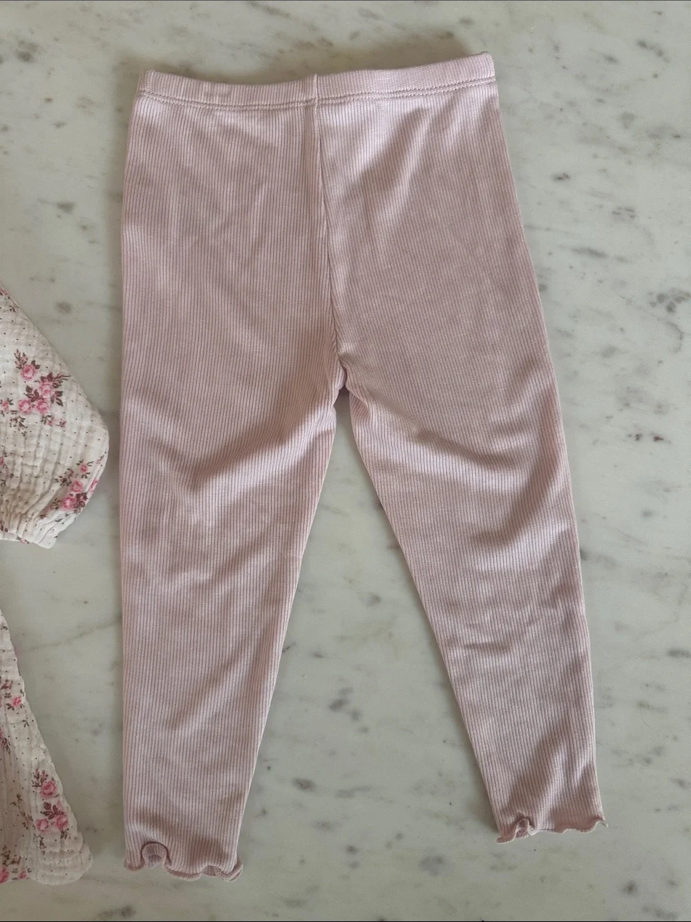 Angel Dear Pink Floral Dress with Light Pink Leggings